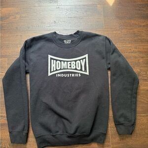 Gildan Homeboy Industries Black Crewneck Sweater with Ribbed Cuffs